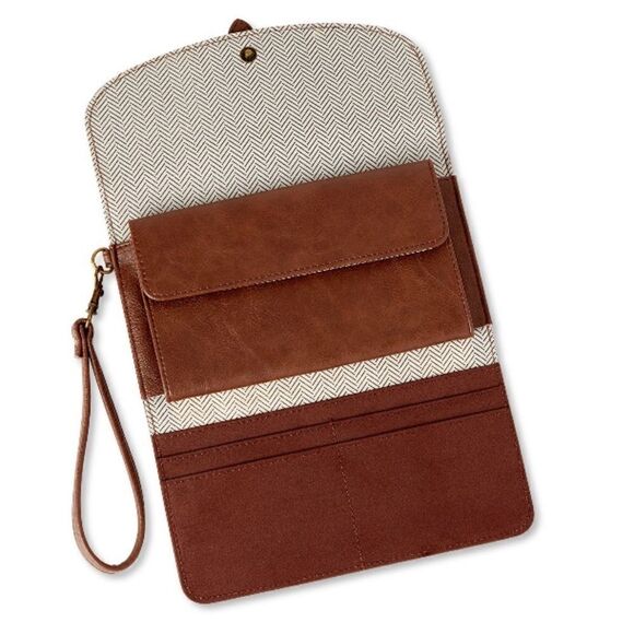 Embroidery Brown wristlet   - Picture 2 of 4